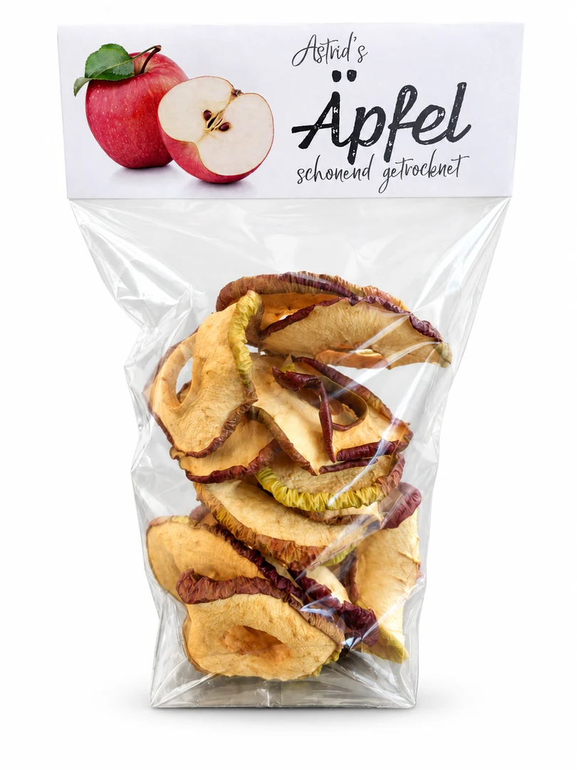 Apfelringe mit Schale in Astrids Originalverpackung